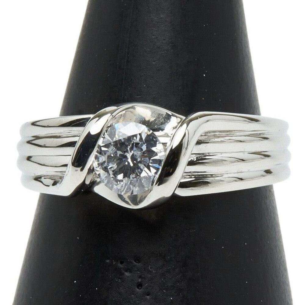 Unbranded Diamond Platinum 900 Ring Silver